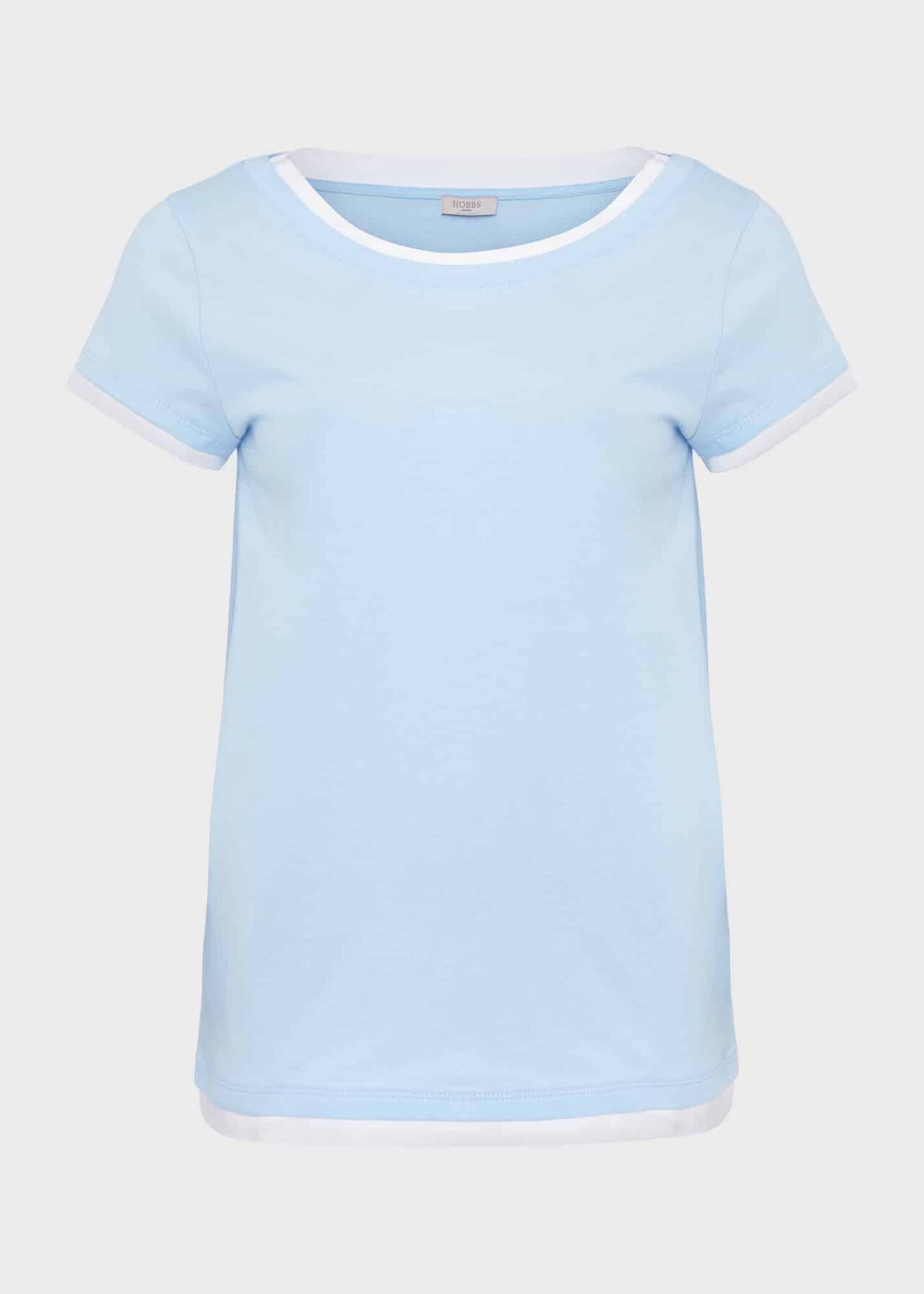 Peony Cotton T-Shirt, Blue Ivory, hi-res