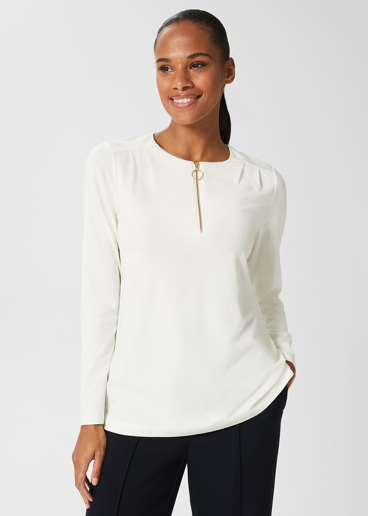 Kelsey Tunic Top, Ivory, hi-res