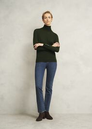 Lara Merino Rollneck Sweater, Yew Green, hi-res