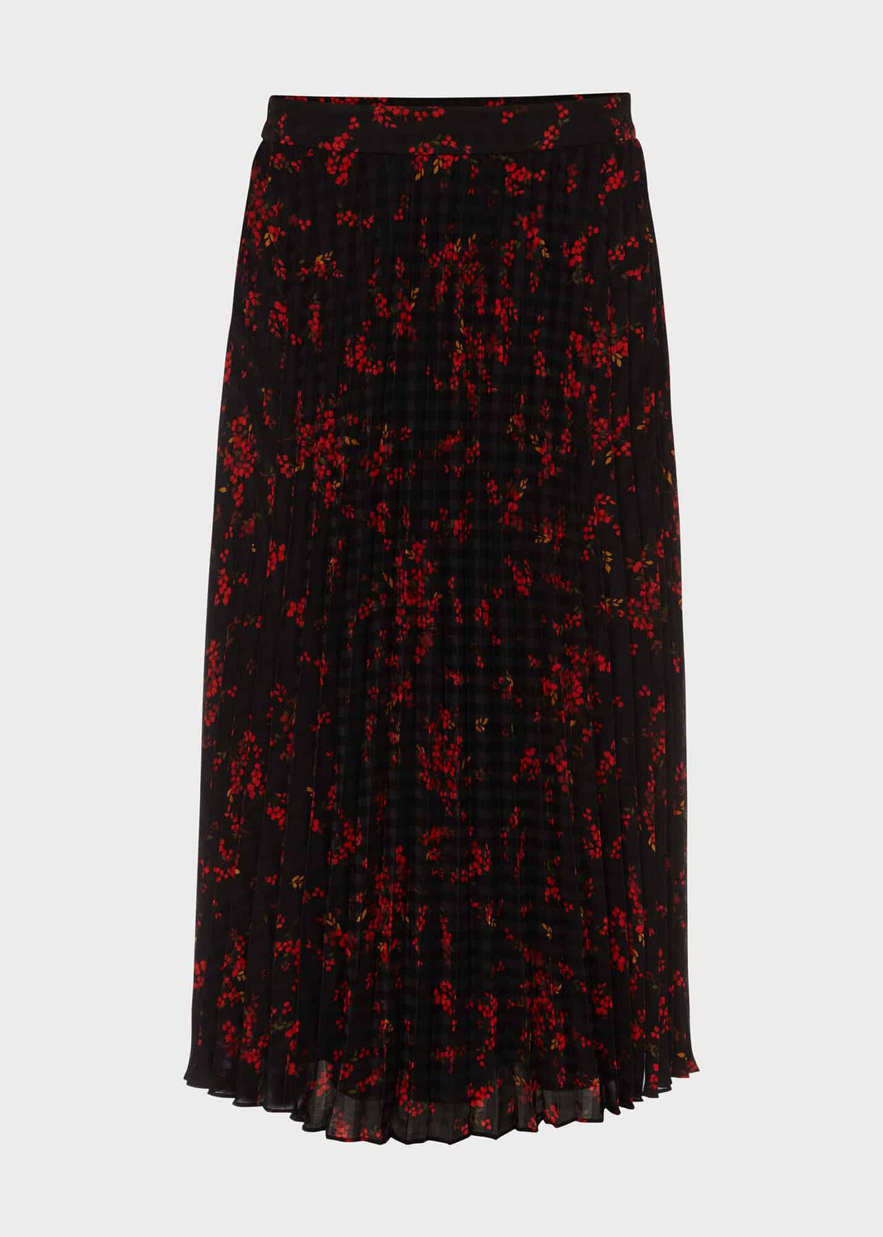 Losie Midi Pleated Skirt, Black Multi, hi-res