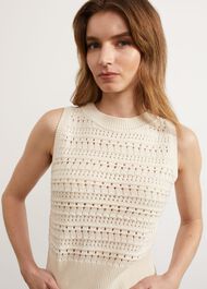 Colemere Knitted Tank Top, Buttercream, hi-res