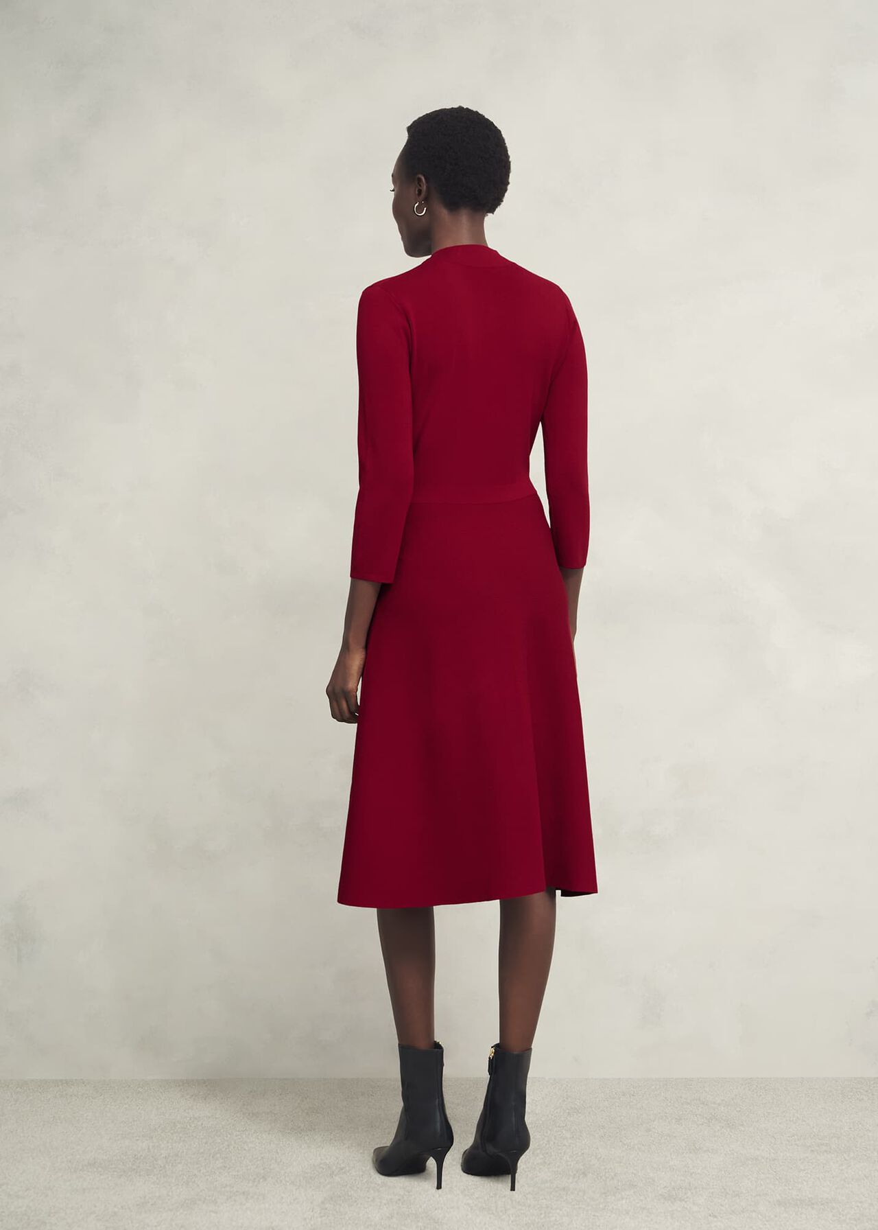 Petite Effie Knitted Dress, True Red, hi-res