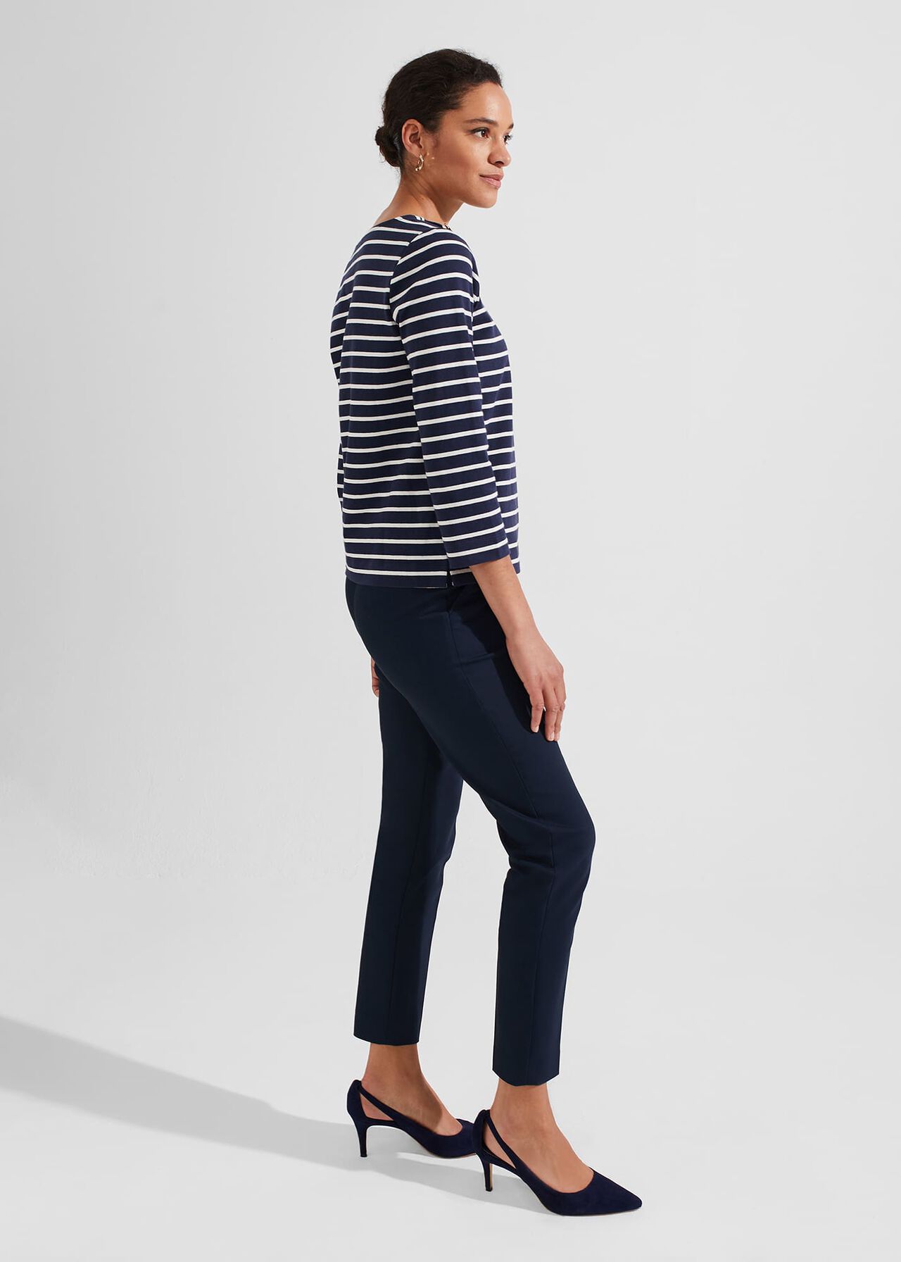 Petite Quin Tapered Trousers, Navy, hi-res