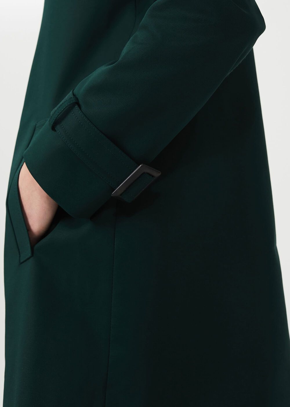 Hooded Chrissie Trench Coat, Fern Green, hi-res
