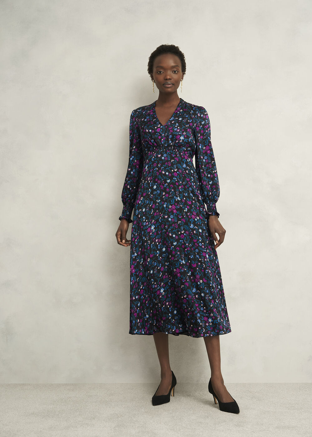Petite Isabella Dress, Black Multi, hi-res