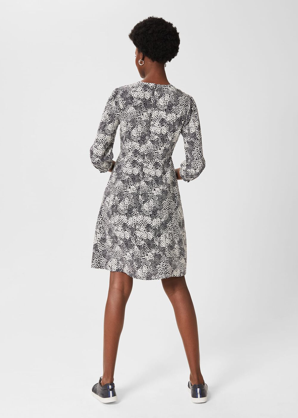Sihloh Printed Dress, Navy Ivory, hi-res