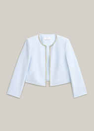 Beatrix Embellished Trimmed Jacket, Pale Blue, hi-res
