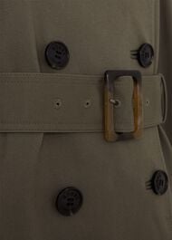 Petite Lisa Shower Resistant Trench Coat, Olive Green, hi-res