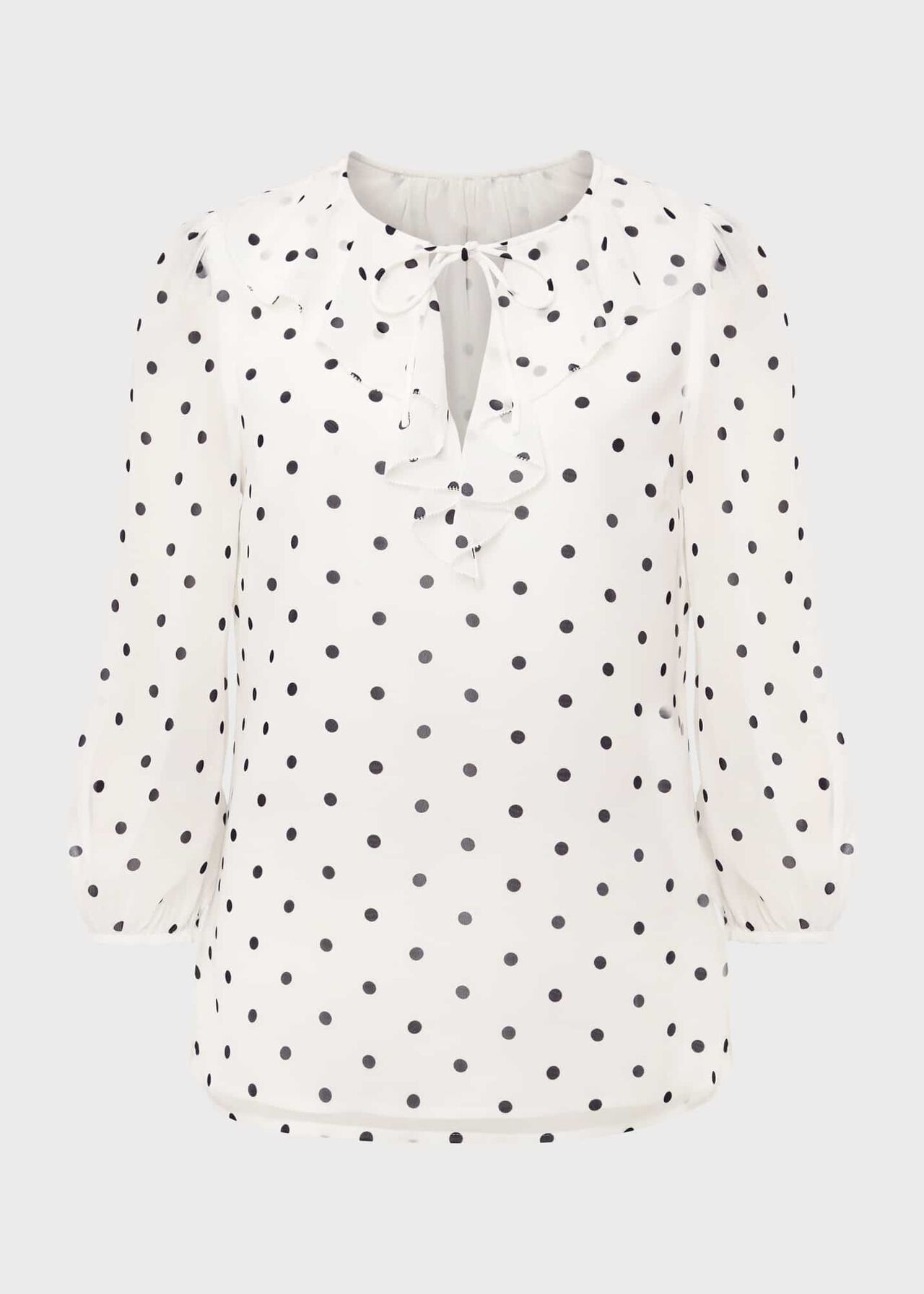 Demi Spot Blouse, Ivory Navy, hi-res