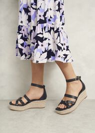 Paloma Leather Espadrilles, Hobbs Navy, hi-res