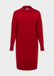 Talia Knitted Dress With Cashmere, True Red, hi-res