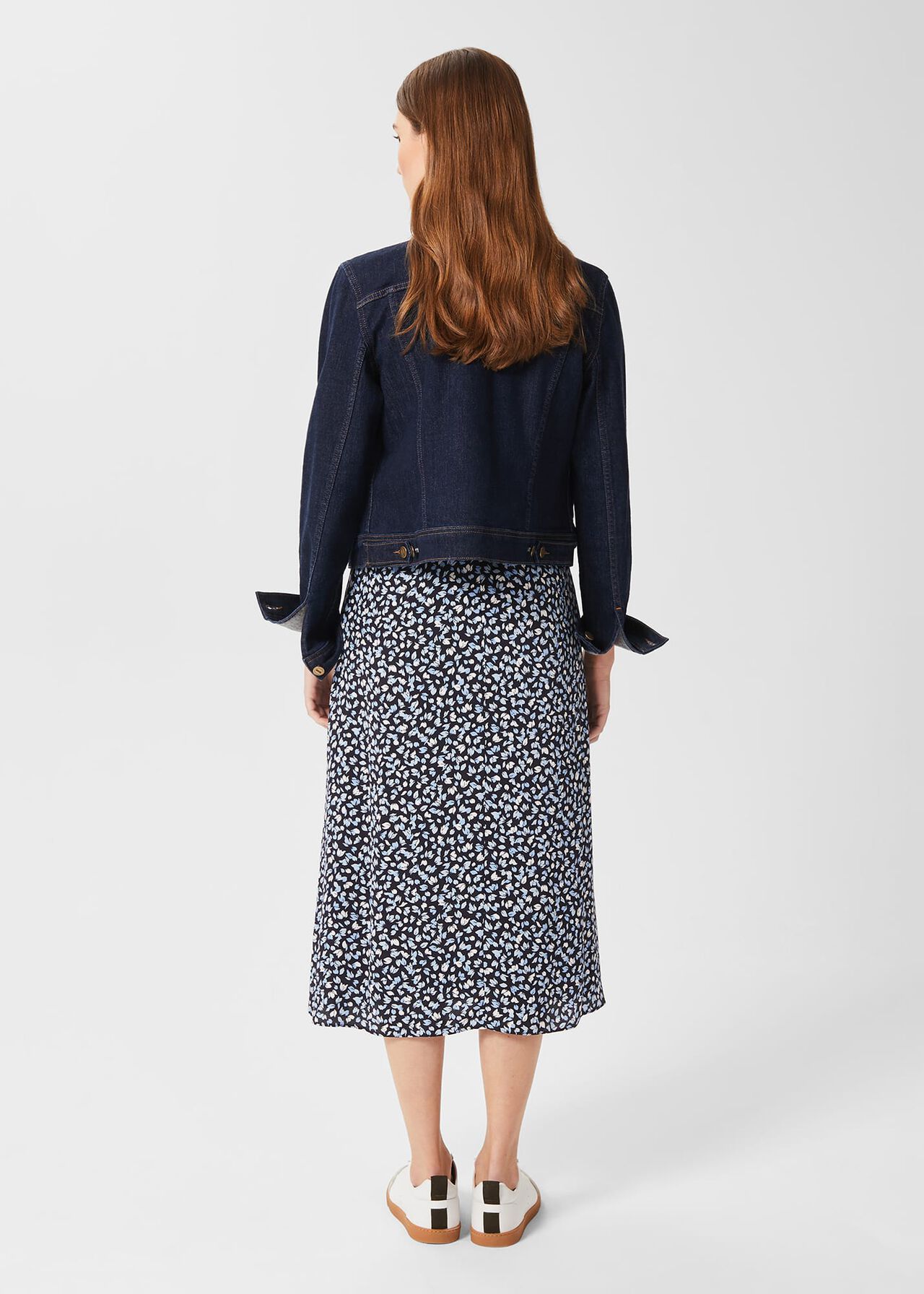 Angie Midi Skirt, Navy Multi, hi-res