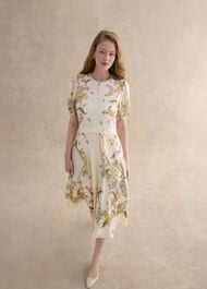 Alma Paisley Silk Dress, Cream Multi, hi-res