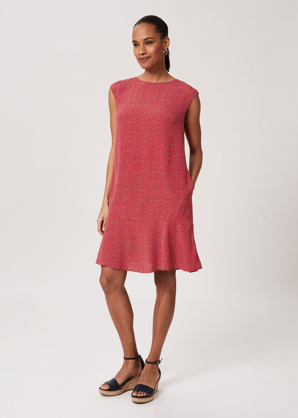 Catalina Printed Dress, Raspberry Ivory, hi-res