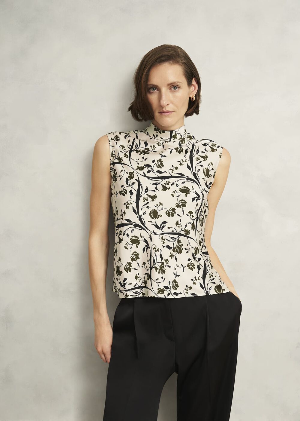 Harptree Blouse, Ivory Olive, hi-res