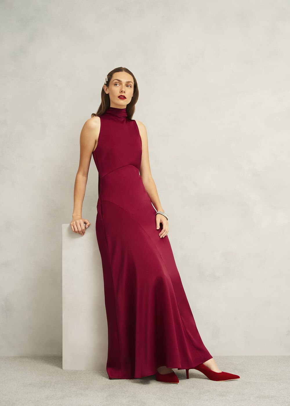 Leila Velvet Pumps, Rouge Red, hi-res