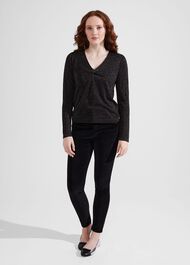 Myla Sparkle Sweater, Black Silver, hi-res
