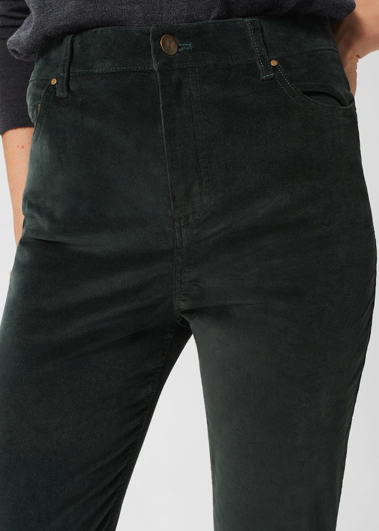 Gia Velvet Jeans , Dark Green, hi-res