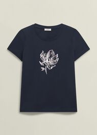 Pixie Print T-Shirt, Navy Multi, hi-res