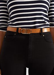 Kiera Leather Belt, Tan, hi-res