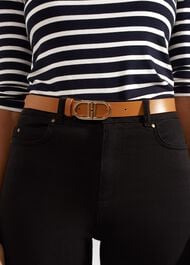 Kiera Leather Belt, Tan, hi-res