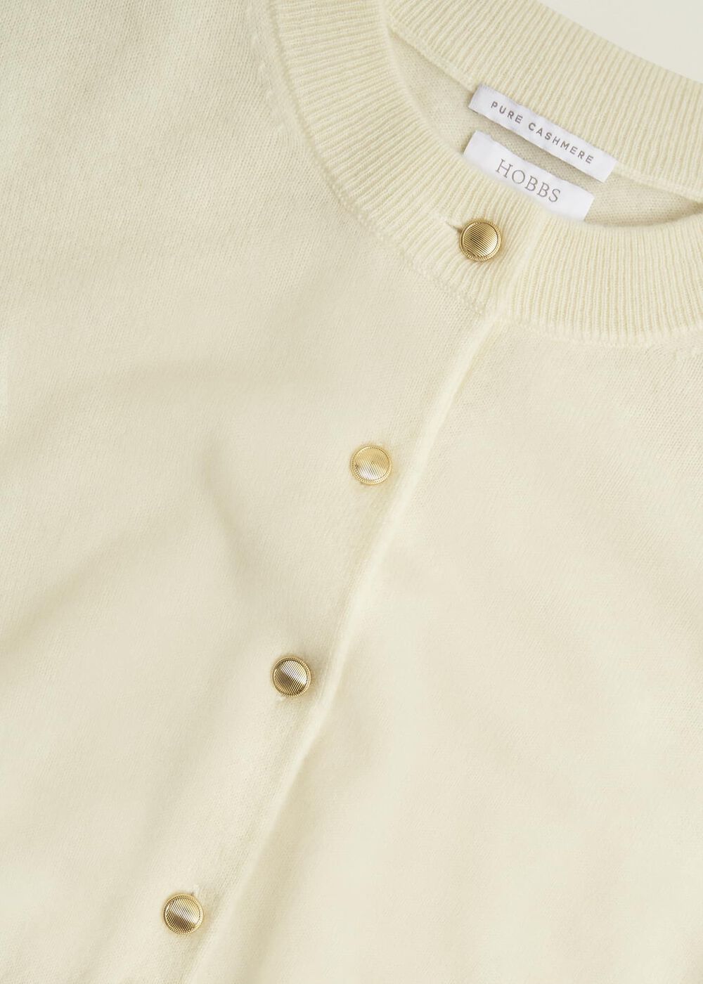Monica Cashmere Cardigan, Warm Ivory, hi-res