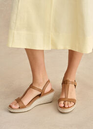 Alyssa Leather Espadrilles, Tan, hi-res