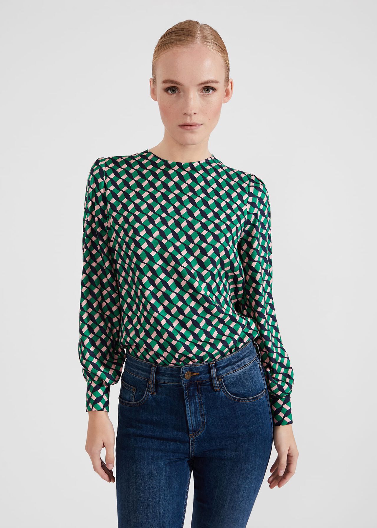 Melody Blouse, Green Multi, hi-res