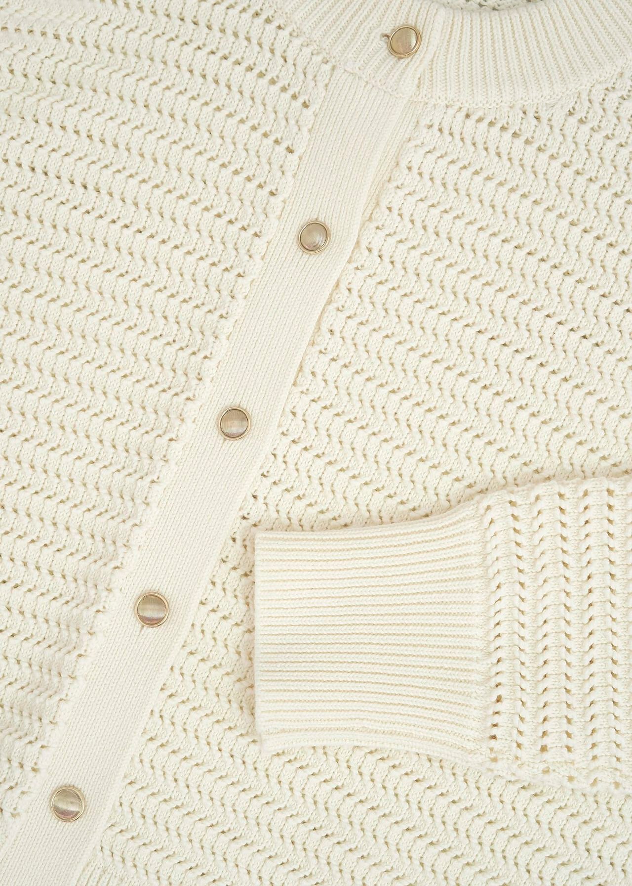 Felicity Cotton Cardigan, Warm Ivory, hi-res