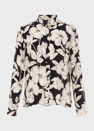 Lorraine Floral Shirt, Cream Black, hi-res