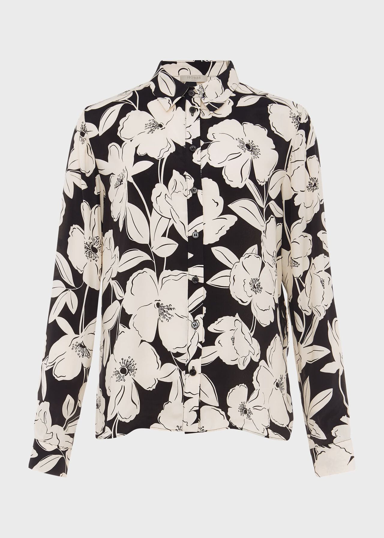 Lorraine Floral Shirt, Cream Black, hi-res