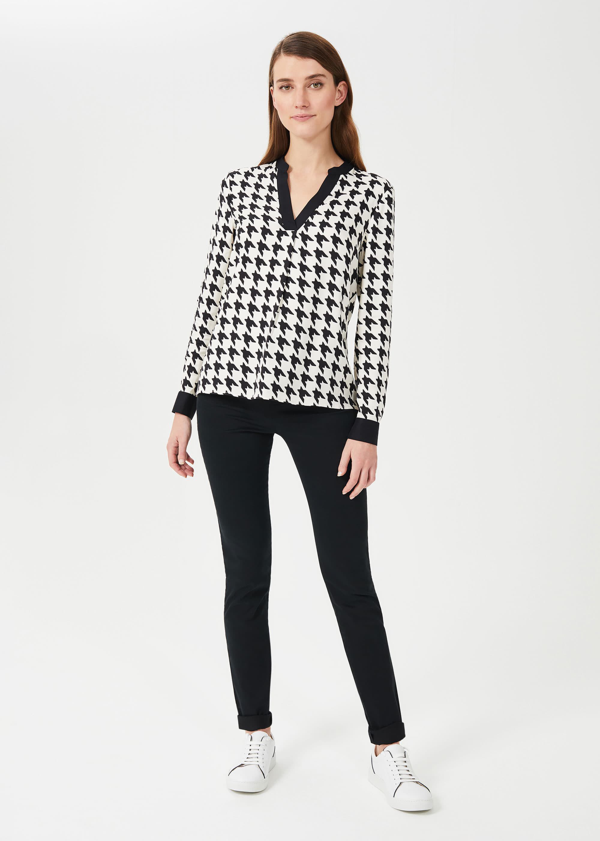 dogtooth v neck jumper