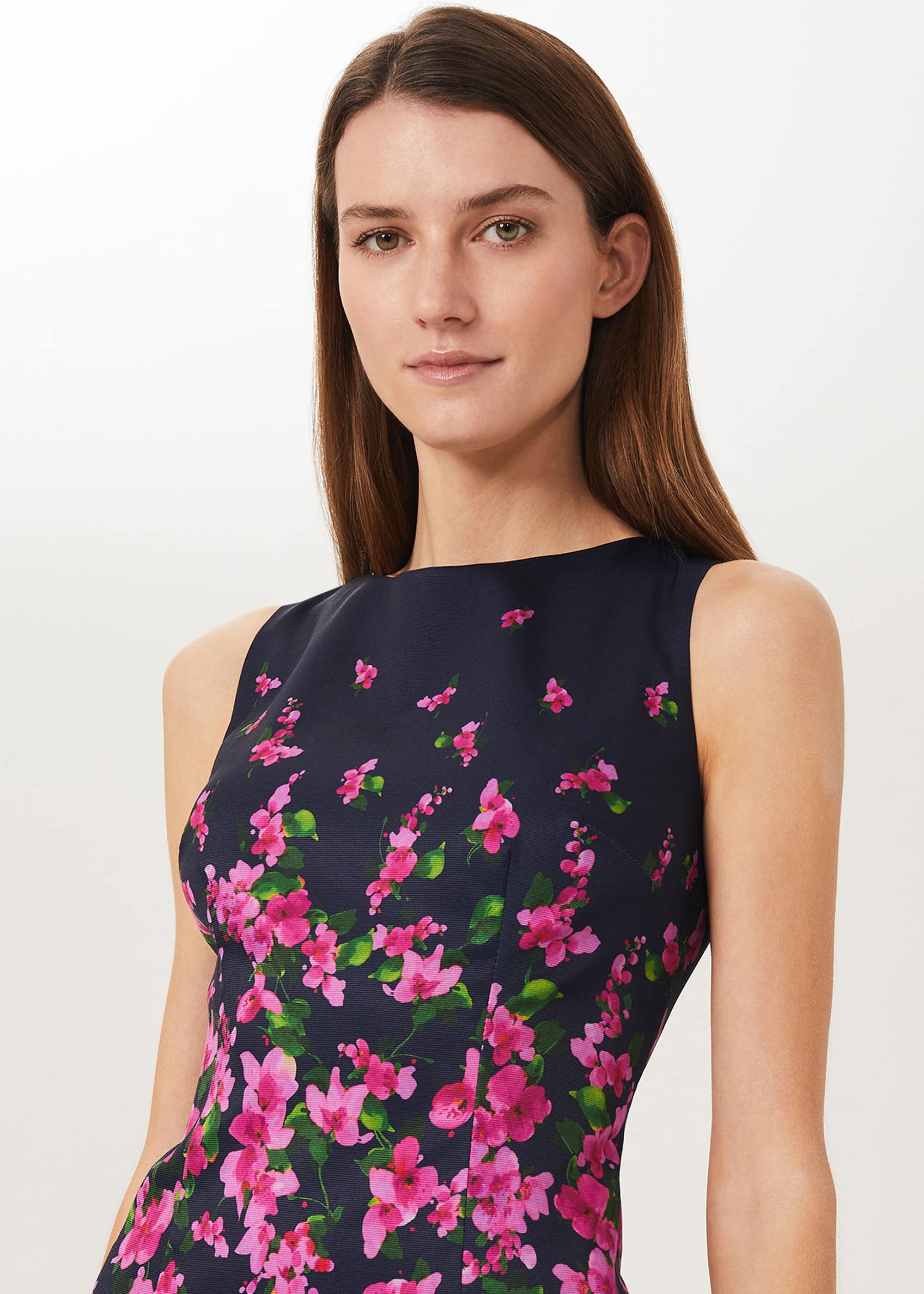 moira floral embroidered dress in navy