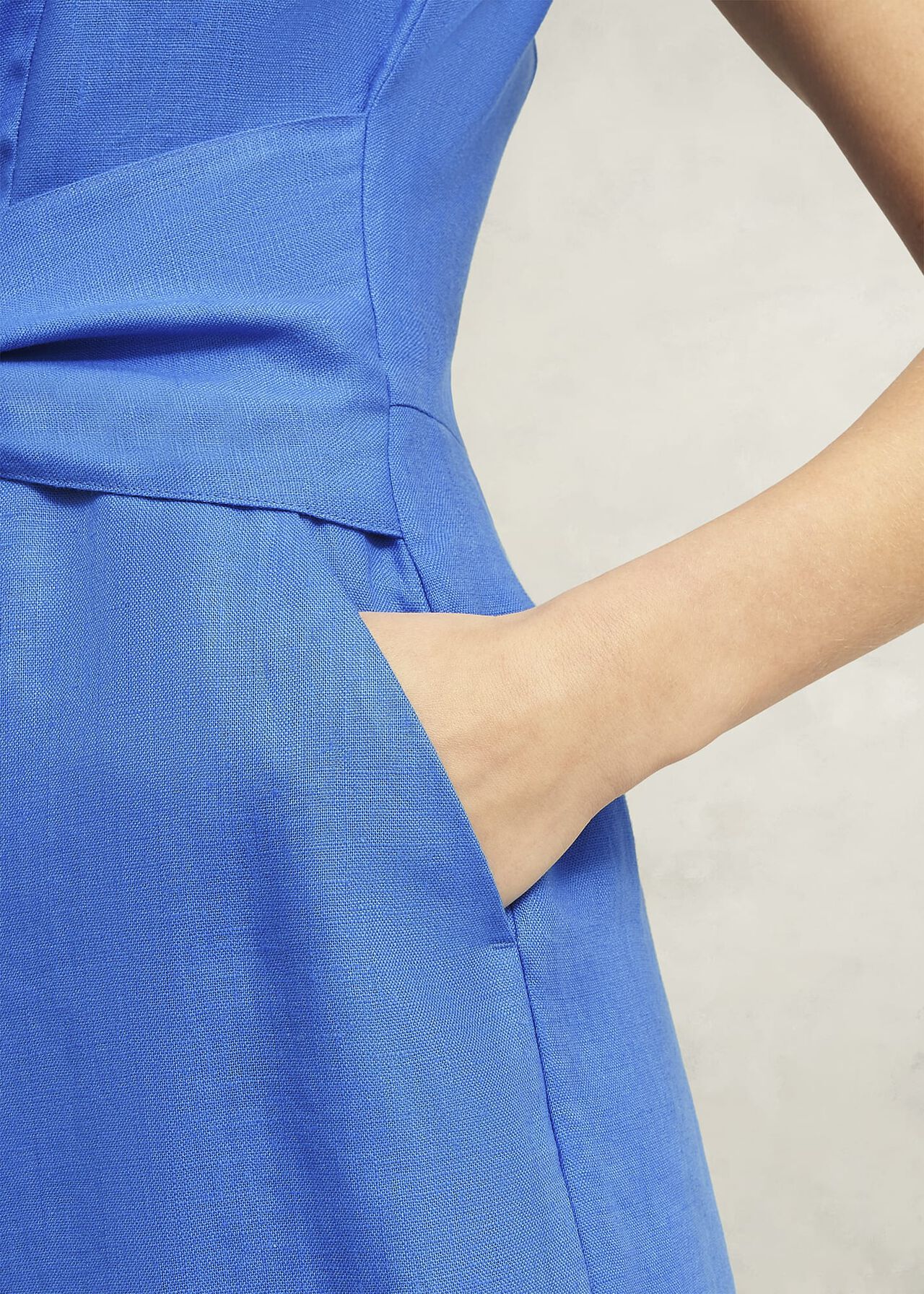 Petite Melissa Linen Jumpsuit, French Blue, hi-res