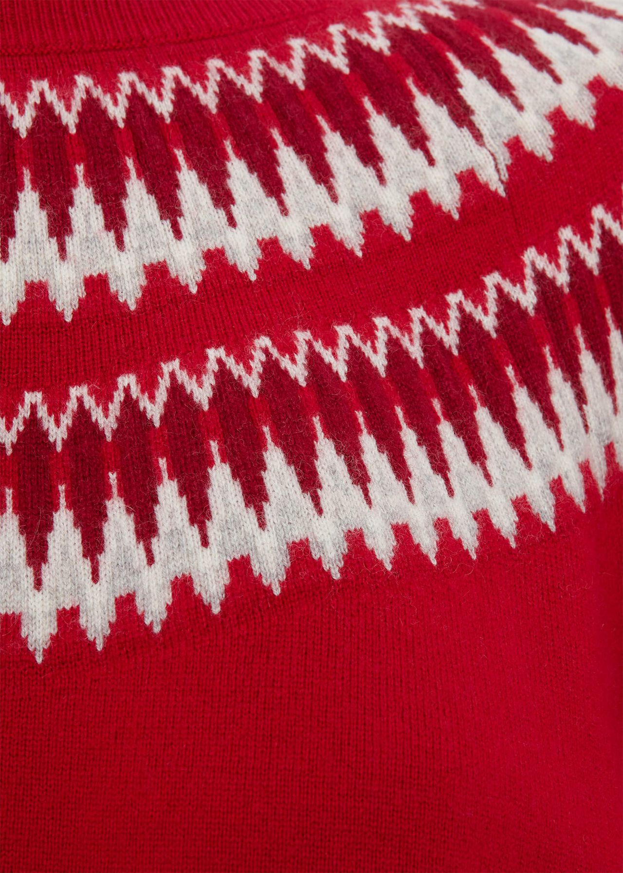 Greta Fairisle Sweater With Cashmere, Red Multi, hi-res