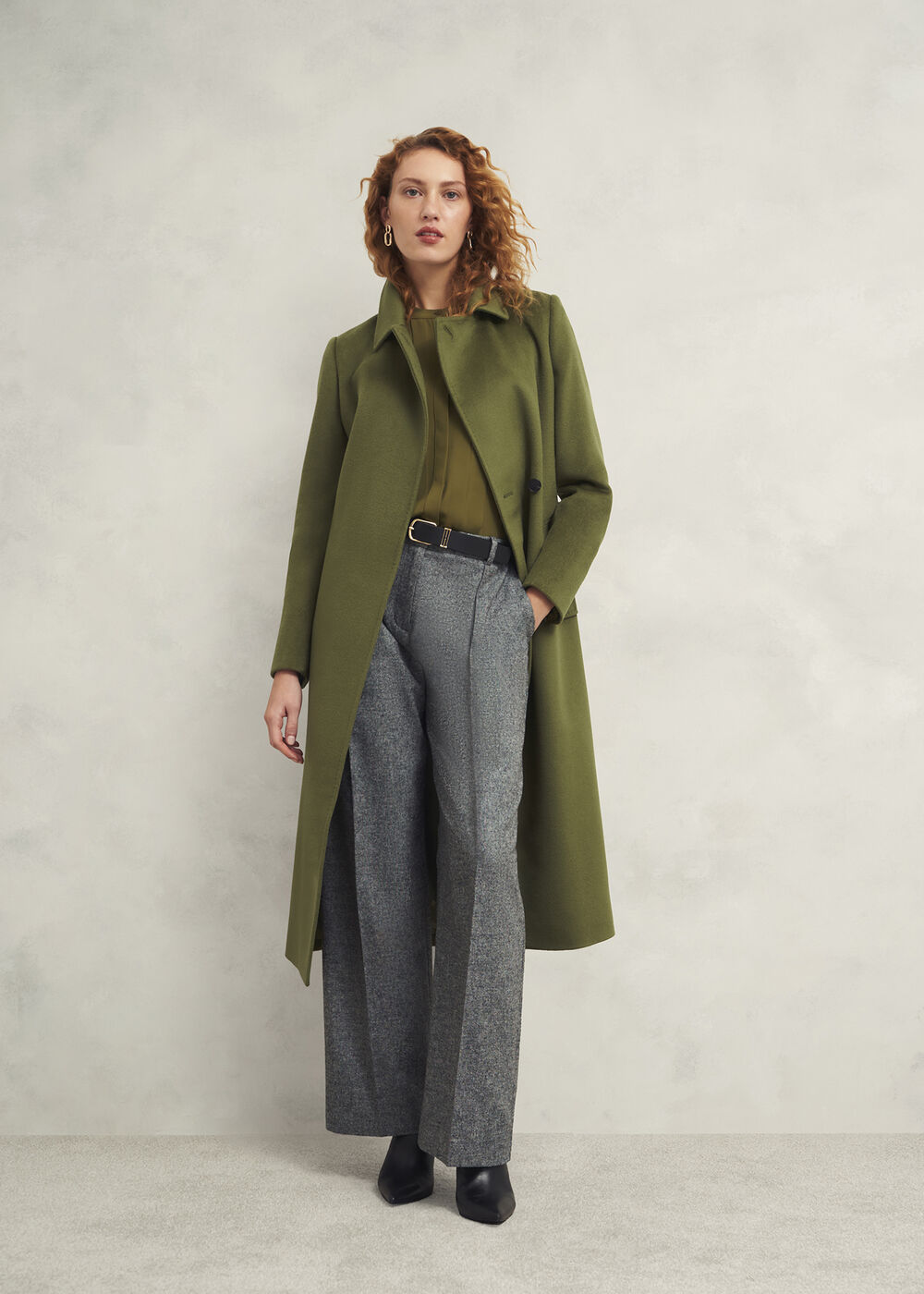 Petite Livia Wool Coat, Kelp Green, hi-res