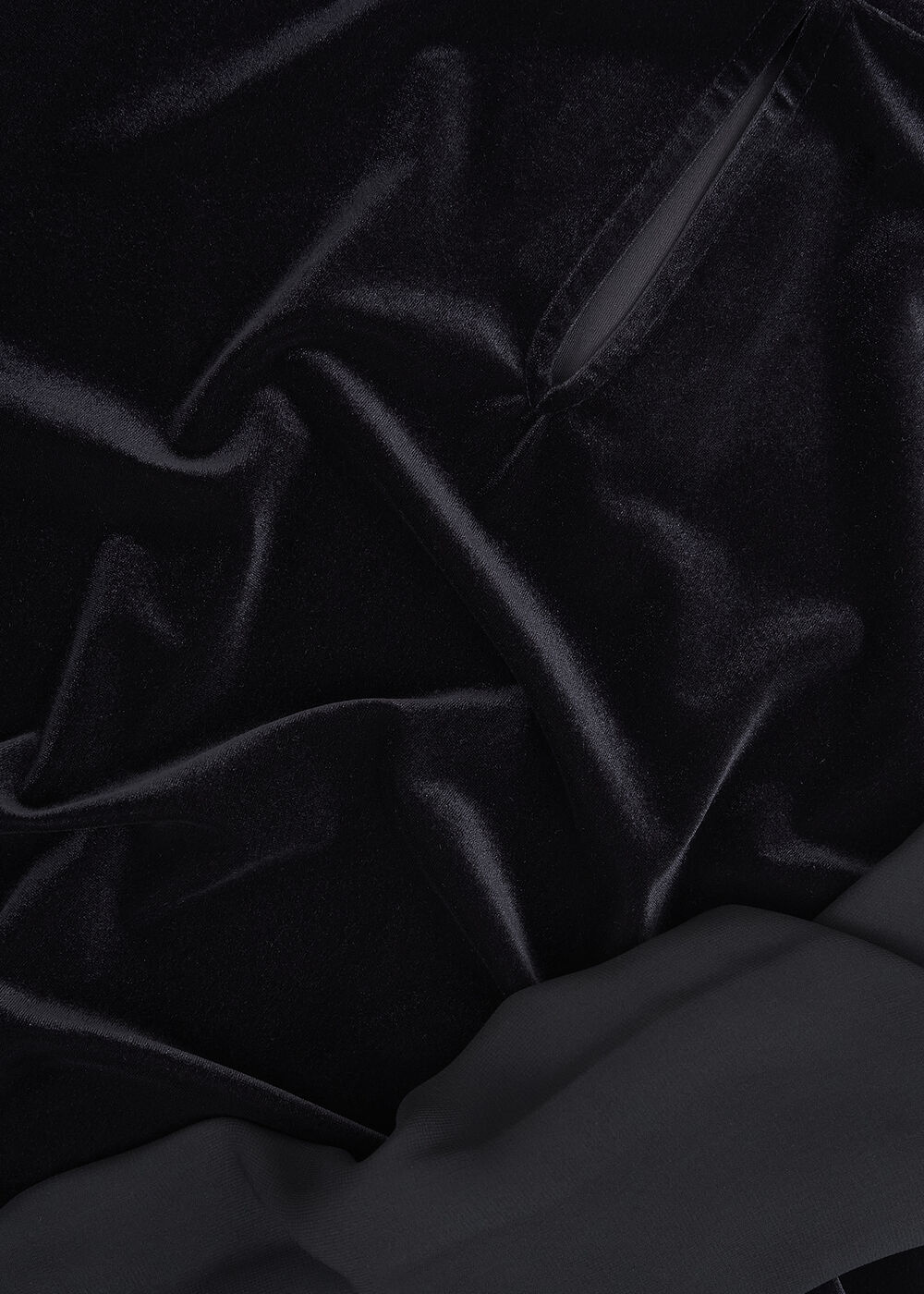 Lorelai Velvet High Neck Sheer Sleeve Top, Black, hi-res