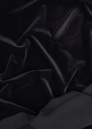 Lorelai Velvet High Neck Sheer Sleeve Top, Black, hi-res