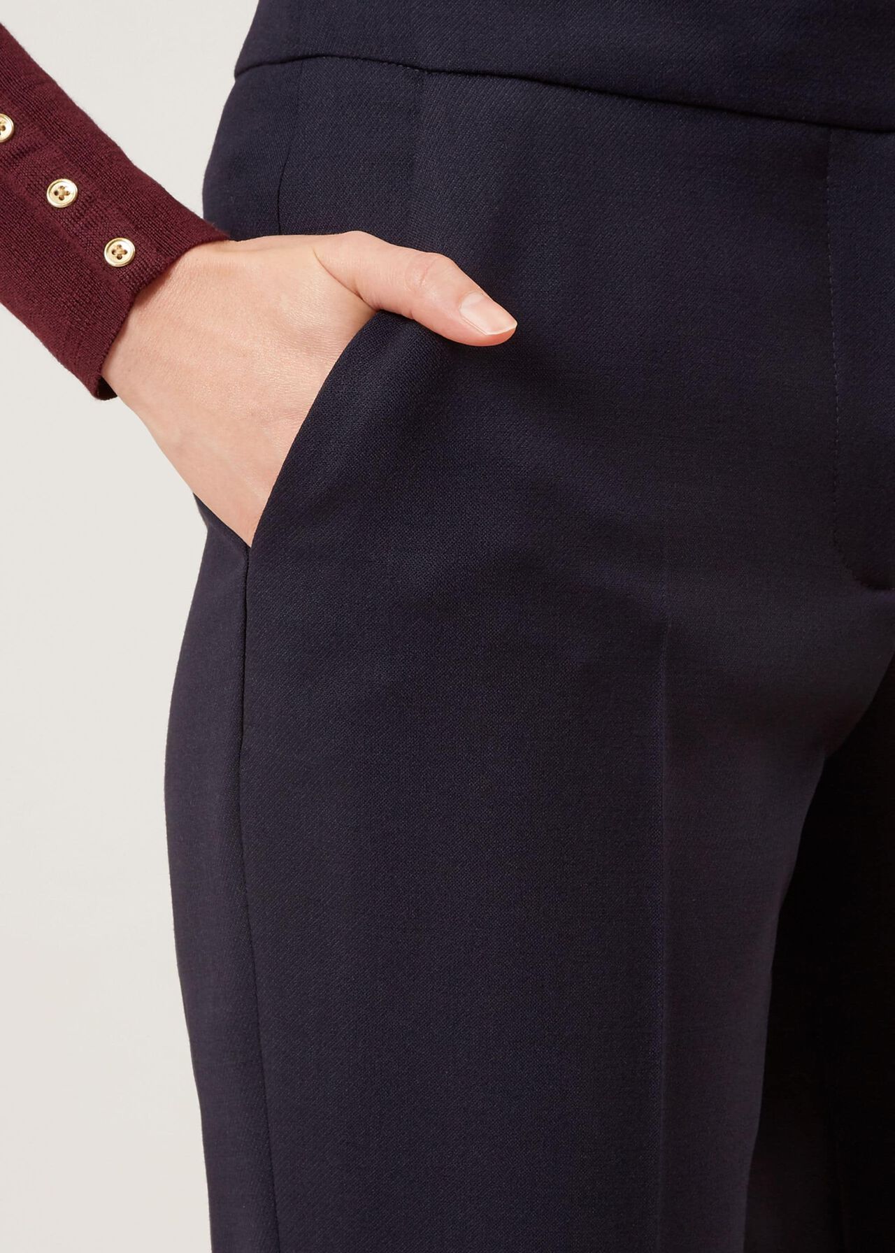 Gael Wool Blend trousers, Navy, hi-res