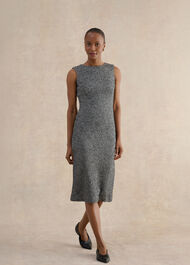 Marlyn Wool Jersey Dress, Black White, hi-res