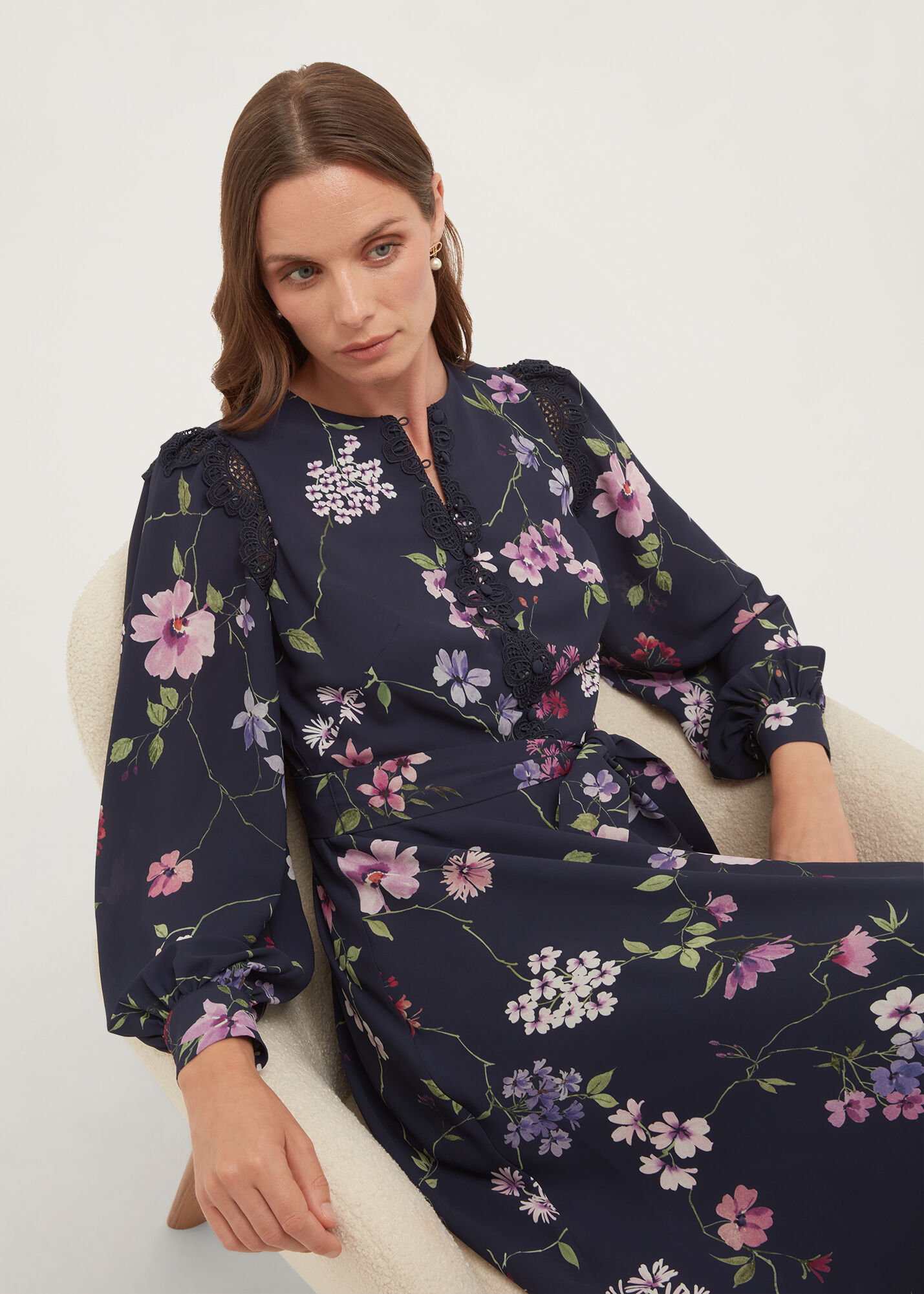 Isadora Lace Insert Dress | Hobbs UK |