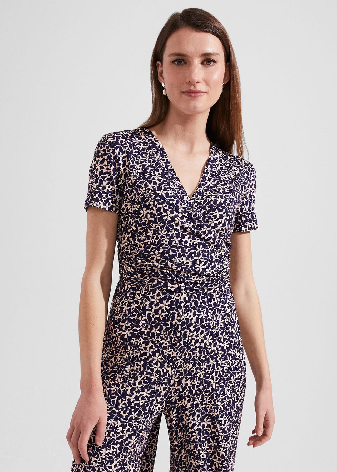 Petite Dina Jumpsuit, Navy Cream, hi-res