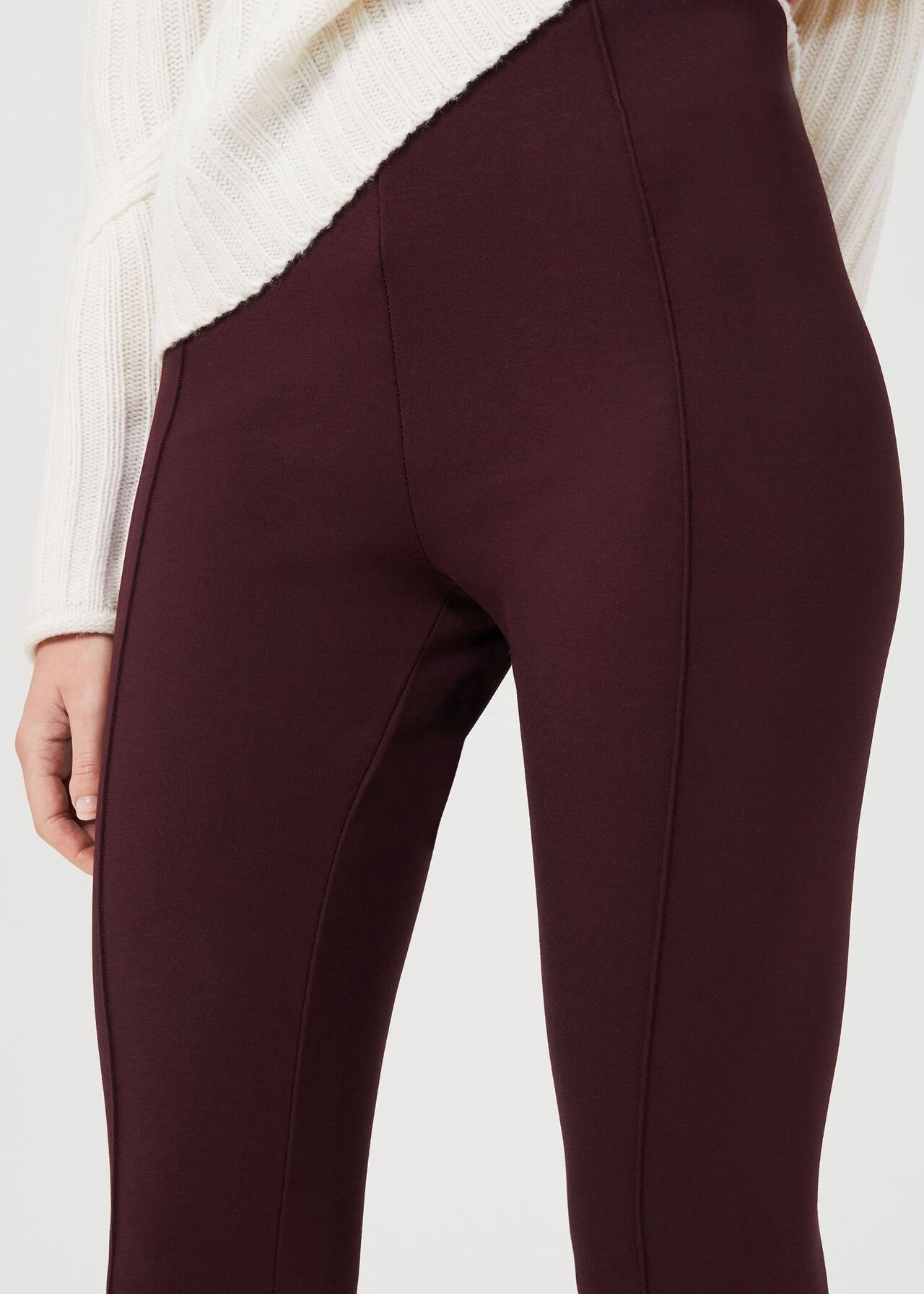 Jana Sculpting Leggings With Stretch, Dark Burgundy, hi-res