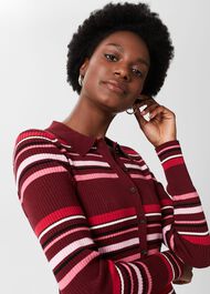 Vera Stripe Shirt, Red Multi, hi-res