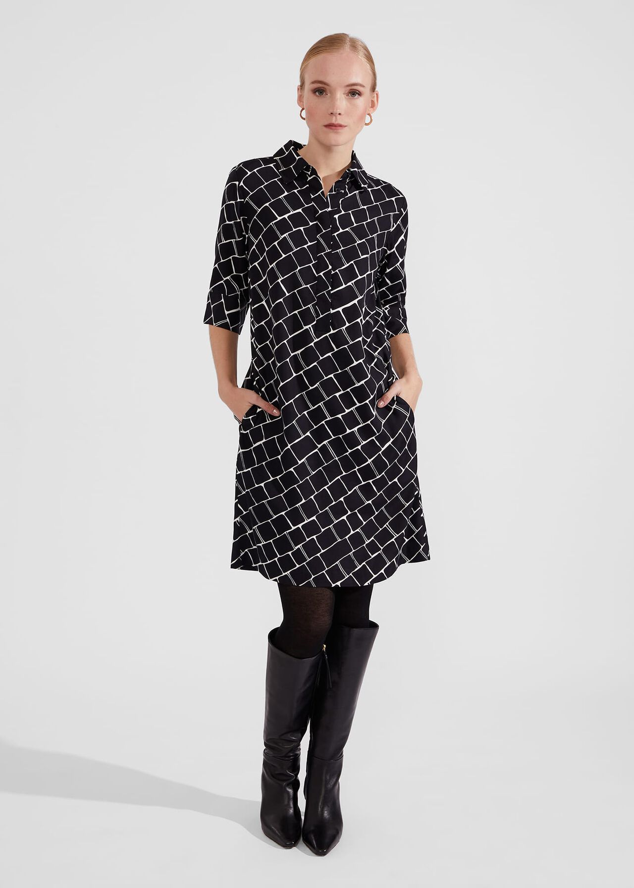 Marciella Dress, Navy Ivory, hi-res