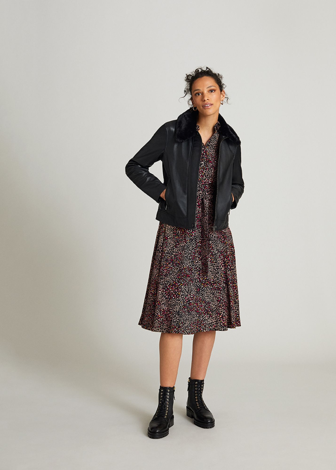 Hobbs black deals leather jacket