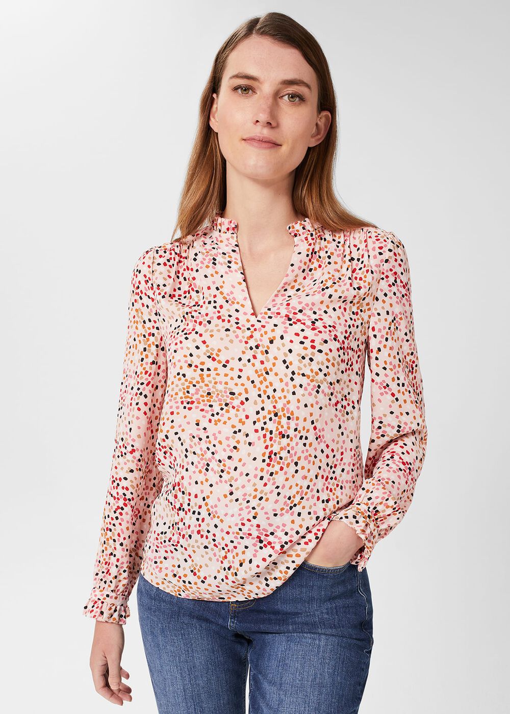 Delany Blouse, Pink Multi, hi-res