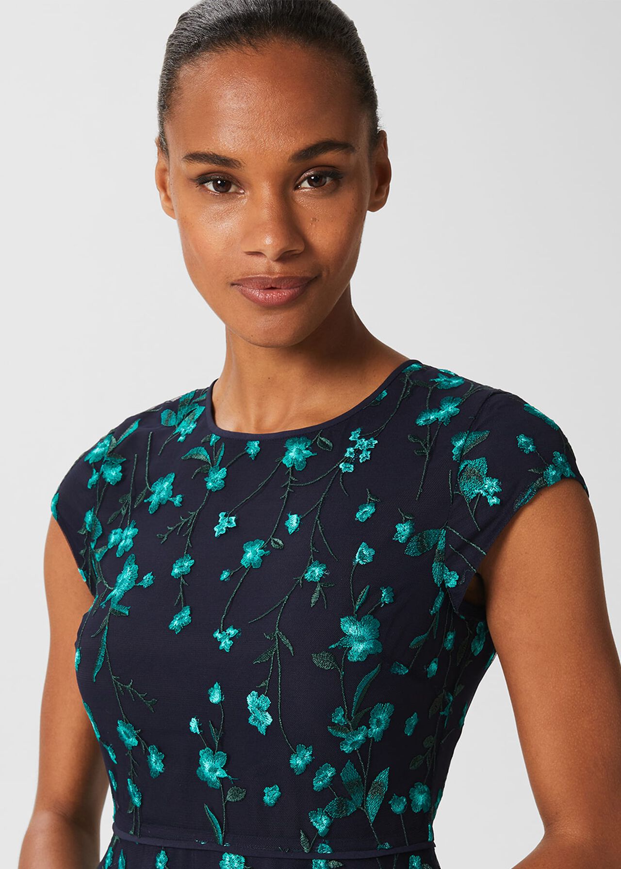 Tia Embroidered Dress, Navy Multi, hi-res