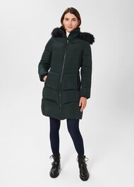 Tali Puffer With Hood, Dark Ivy Green, hi-res