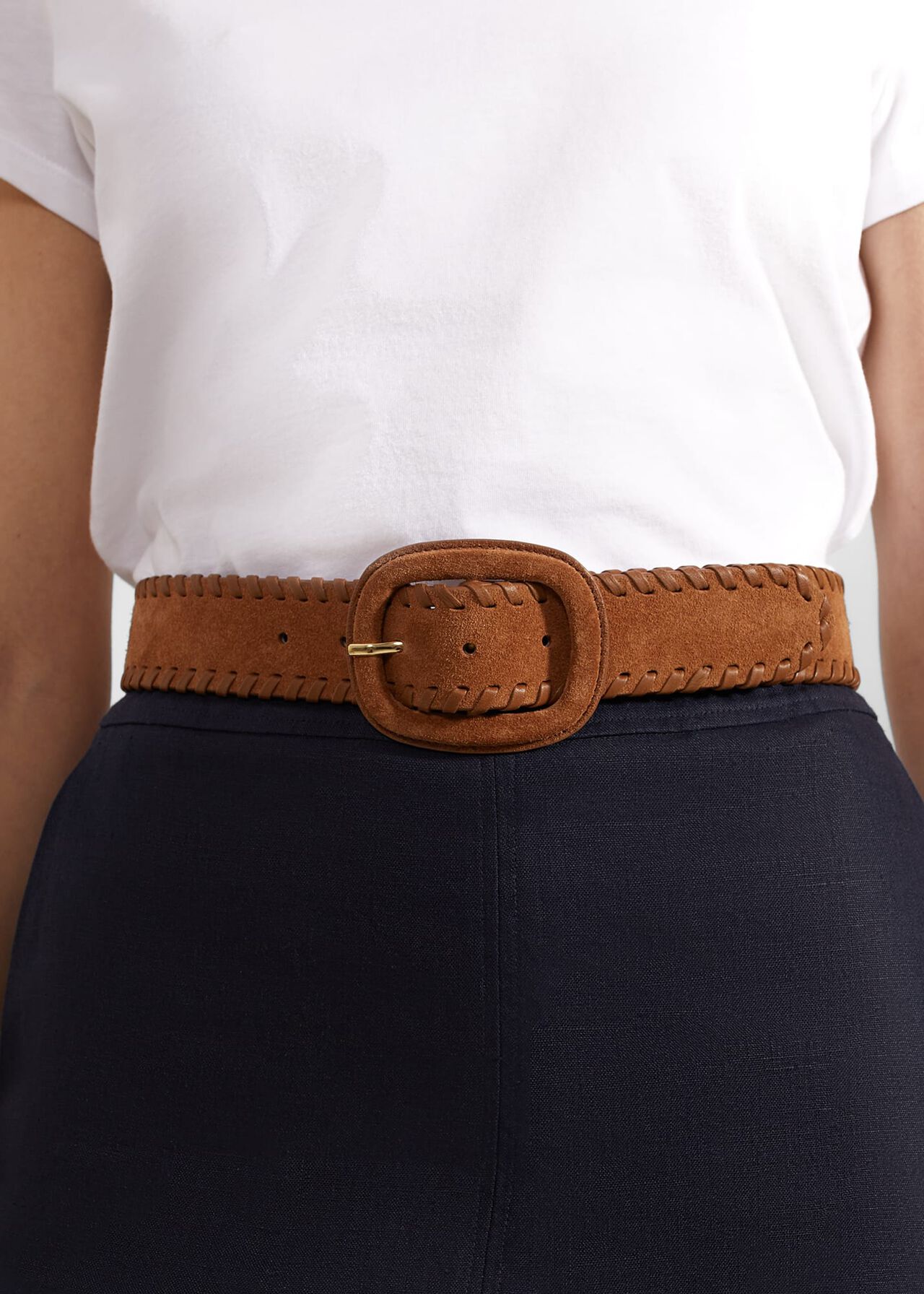 Savannah Leather Belt, Tan, hi-res